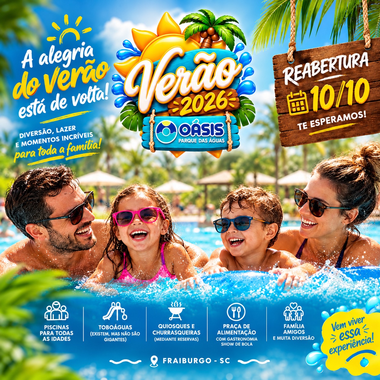 Oásis Parque das Águas - Verão 2026, reabertura 10/10